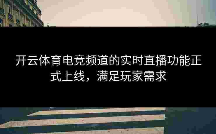 开云体育电竞频道的实时直播功能正式上线，满足玩家需求